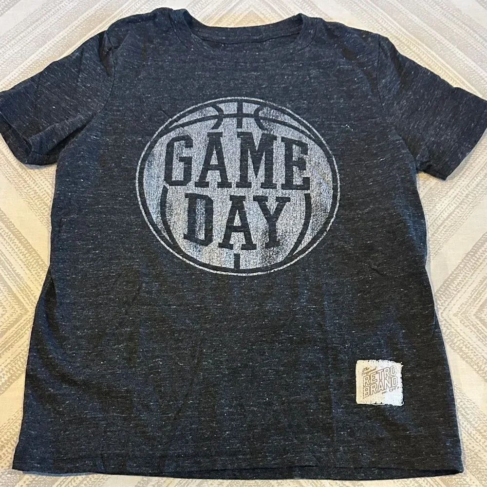 The Original Retro Brand ‘Game Day’ Basketball Heather Grey T-Shirt Size Small